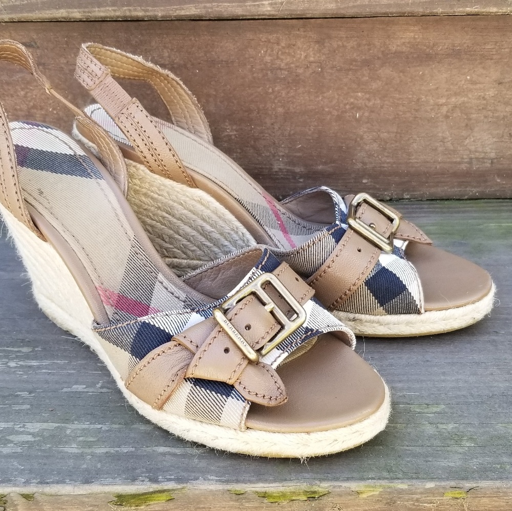 Burberry wedges sandals size 38